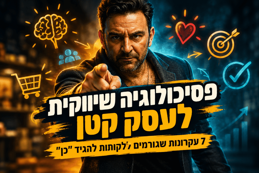 פסיכולוגיה שיווקית לעסק קטן: 7 עקרונות שגורמים ללקוחות להגיד